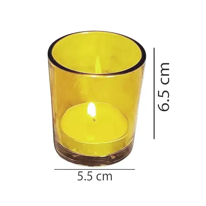 40 Bulk Yellow Glass Votive Candle Holders Table Centreoieces Xmas Wedding Anniversary Event Recption Party Function