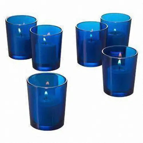 40 Pack Blue Glass Votive Tealight Candle Holders House Party Cenrepiece Xmas Wedding Decor Glass Candlestick Party