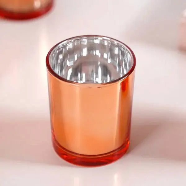 40 Pack Copper Votive Tealight Candle Holders Valentines Day Mercury Wedding Decor Glass Candlestick Party Decorations