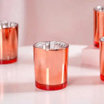 40 Pack Copper Votive Tealight Candle Holders Valentines Day Mercury Wedding Decor Glass Candlestick Party Decorations