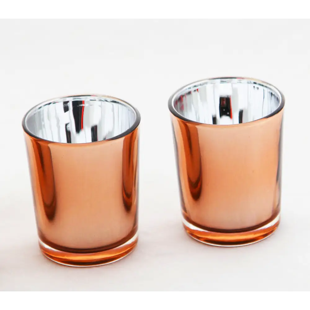 40 Pack Copper Votive Tealight Candle Holders Valentines Day Mercury Wedding Decor Glass Candlestick Party Decorations