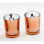 40 Pack Copper Votive Tealight Candle Holders Valentines Day Mercury Wedding Decor Glass Candlestick Party Decorations