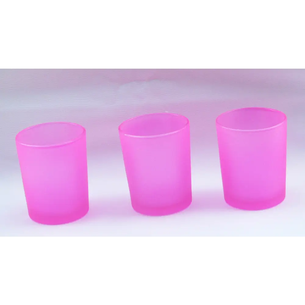 40 Pack Pink Frosted Glass Votive Tealight Candle Holders House Party Cenrepiece Xmas Wedding Decor Glass Candlestick