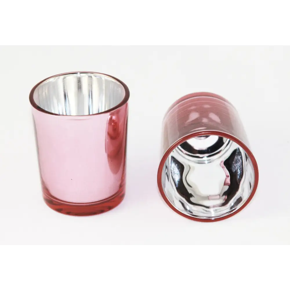 40 Pack Rose Gold Pink Votive Tealight Candle Holders Valentines Day Mercury Wedding Decor Glass Candlestick Party