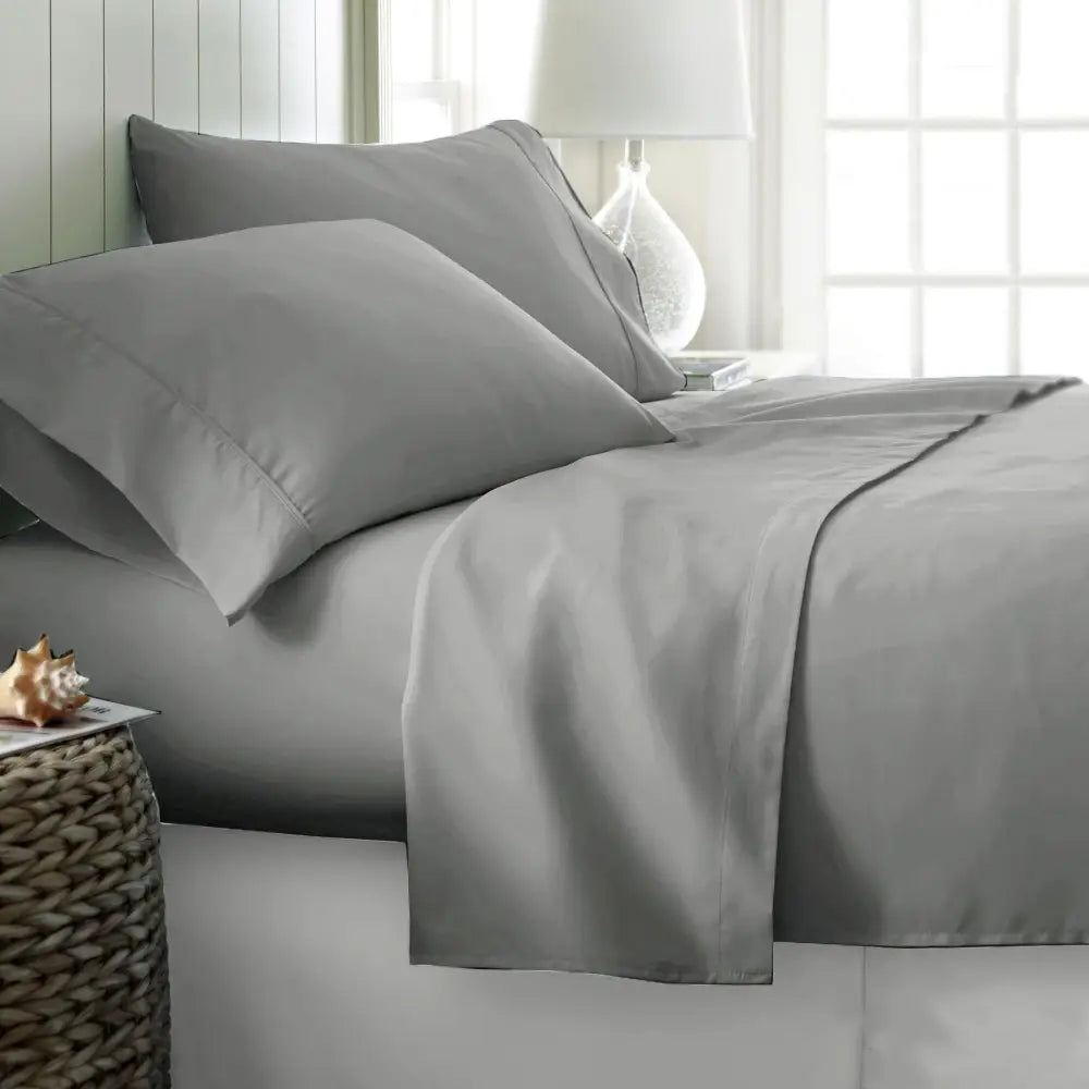 400TC Cotton Sateen Sheet Set King Silver - Home & Garden > Bedding > Bed Sheets