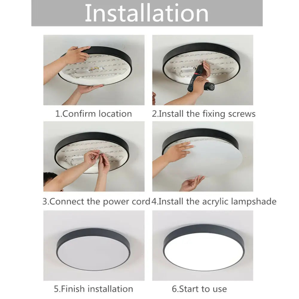 40CM LED Ceiling Light Modern Surface Mount Flush Panel Downlight Ultra-thin - Home & Garden > Garden Lights