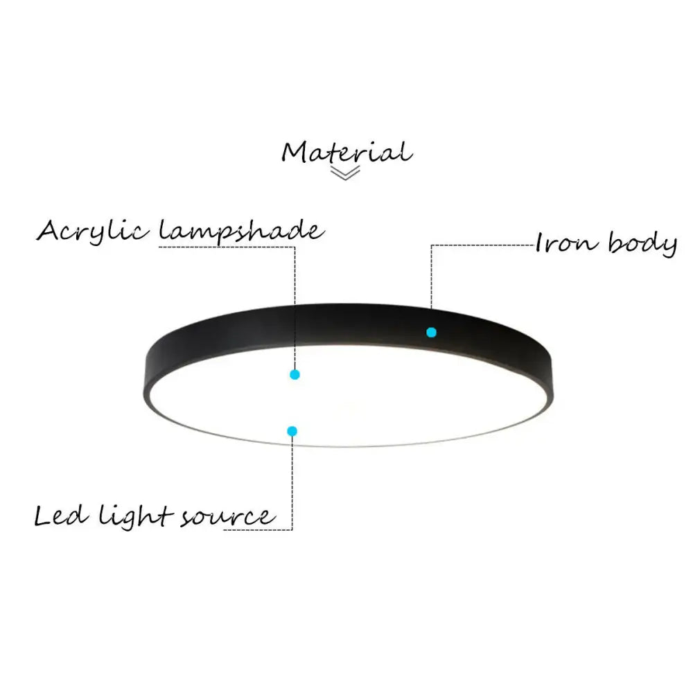 40CM LED Ceiling Light Modern Surface Mount Flush Panel Downlight Ultra-thin - Home & Garden > Garden Lights