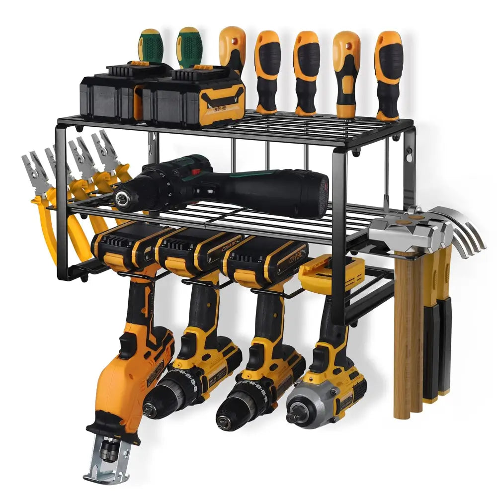 40cm Power Tool Organizer 4 Layers Garage Tool Storage Rack Workshop Tool Shelf Drill Pliers Hammer Rack - Home &