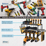 40cm Power Tool Organizer 4 Layers Garage Tool Storage Rack Workshop Tool Shelf Drill Pliers Hammer Rack - Home &