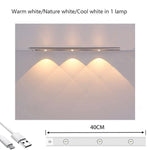 40cm Wireless LED Closet Lights Motion Sensor PIR Induction Lamp Lighting USB - Home & Garden > Garden Lights