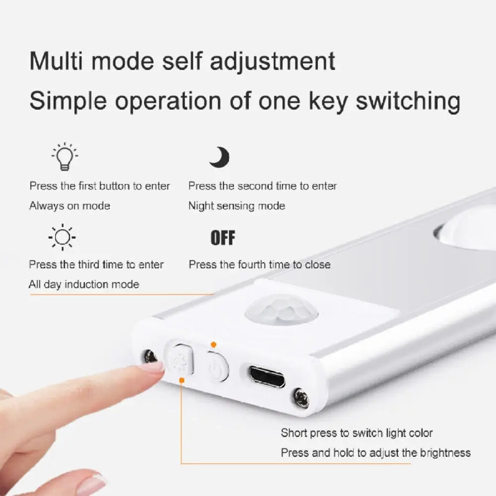 40cm Wireless LED Closet Lights Motion Sensor PIR Induction Lamp Lighting USB - Home & Garden > Garden Lights