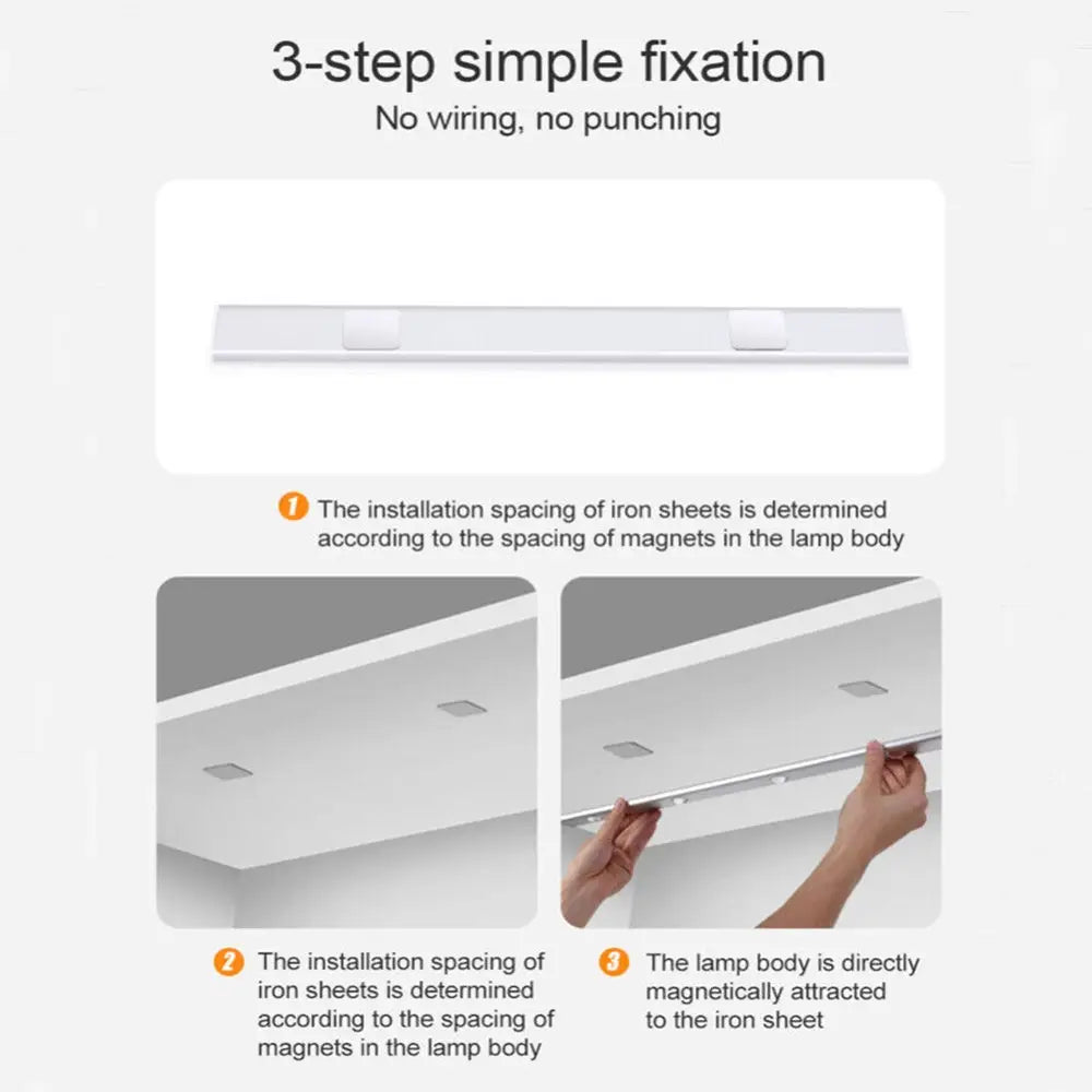 40cm Wireless LED Closet Lights Motion Sensor PIR Induction Lamp Lighting USB - Home & Garden > Garden Lights