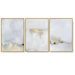 40cmx60cm Abstract golden white 3 Sets Gold Frame Canvas Wall Art - Home & Garden > Wall Art