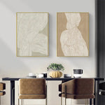 40cmx60cm Abstract Line 2 Sets Gold Frame Canvas Wall Art - Home & Garden > Wall Art