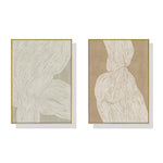 40cmx60cm Abstract Line 2 Sets Gold Frame Canvas Wall Art - Home & Garden > Wall Art