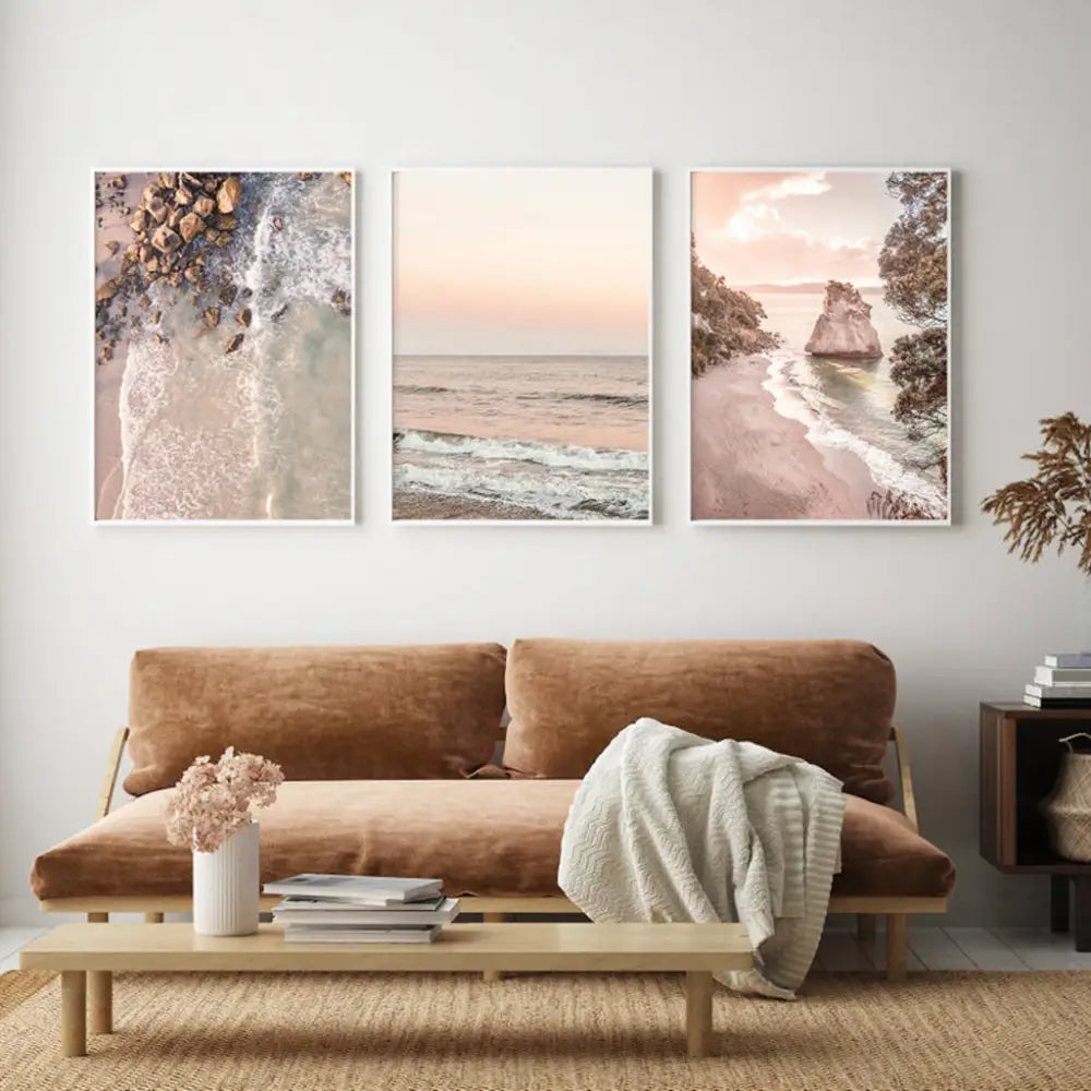 40cmx60cm Amazing Newzealand 3 Sets White Frame Canvas Wall Art - Home & Garden > Wall Art