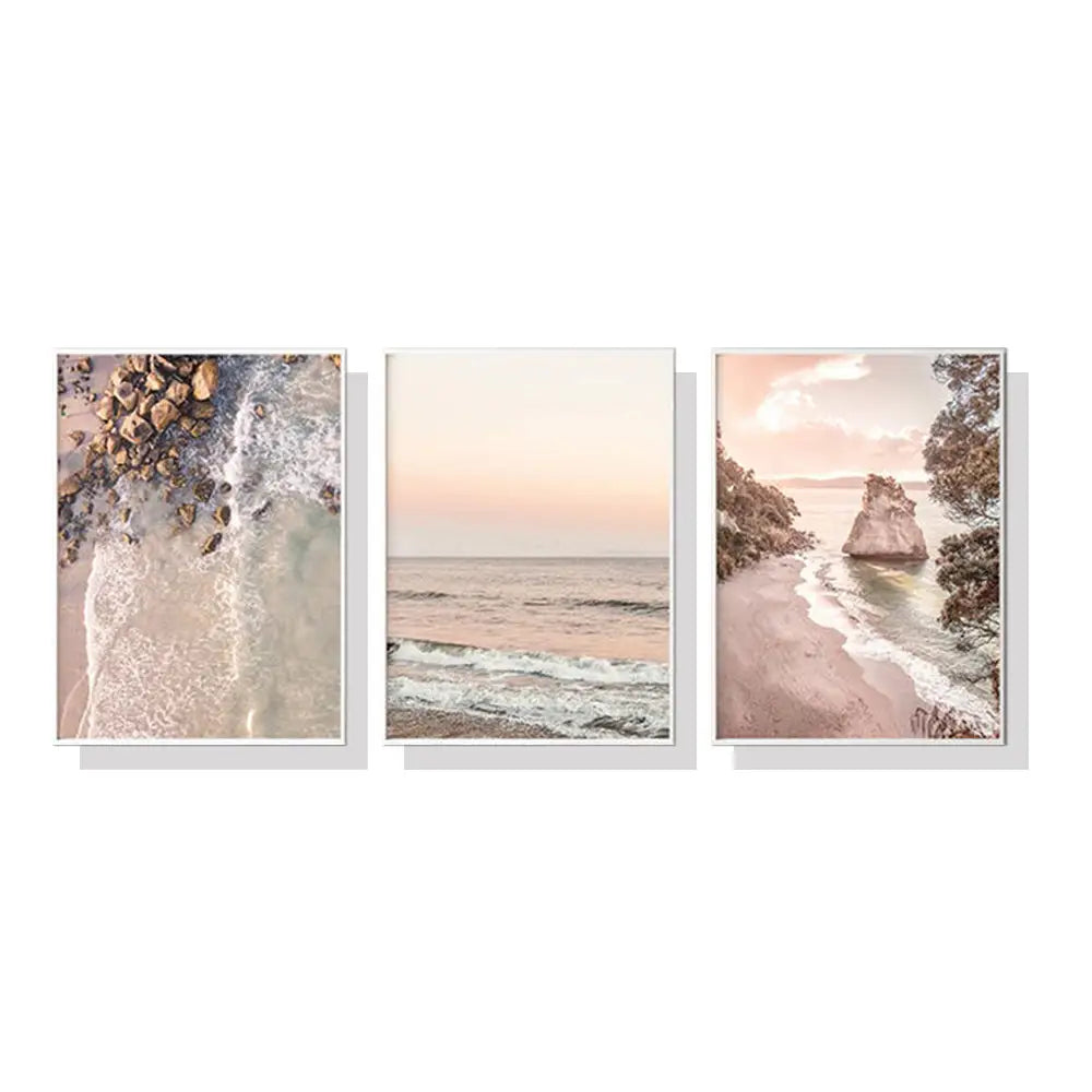 40cmx60cm Amazing Newzealand 3 Sets White Frame Canvas Wall Art - Home & Garden > Wall Art