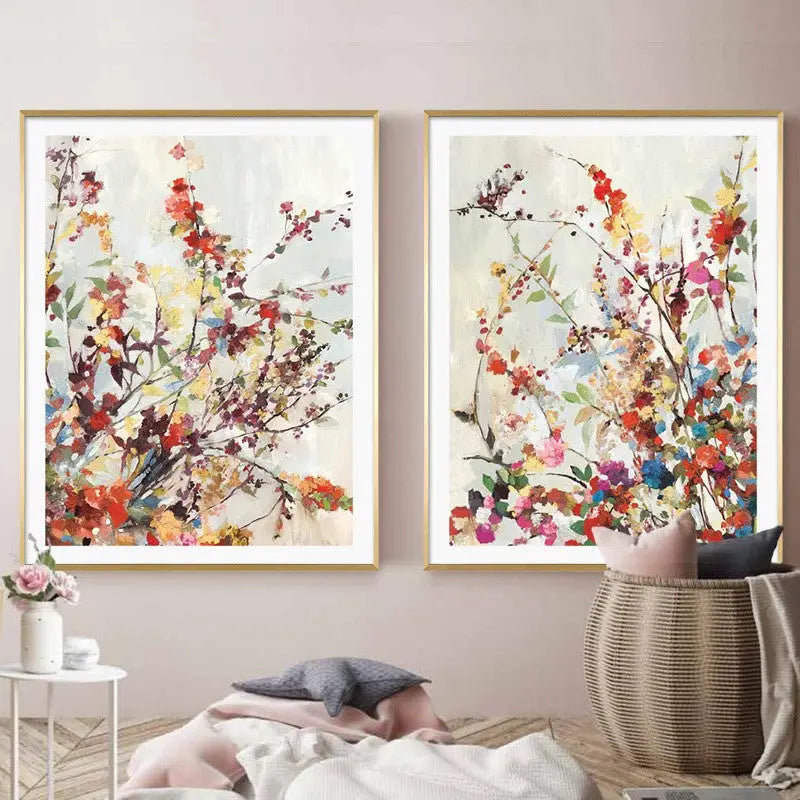 40cmx60cm Coming Spring 2 Sets Gold Frame Canvas Wall Art - Home & Garden > Wall Art