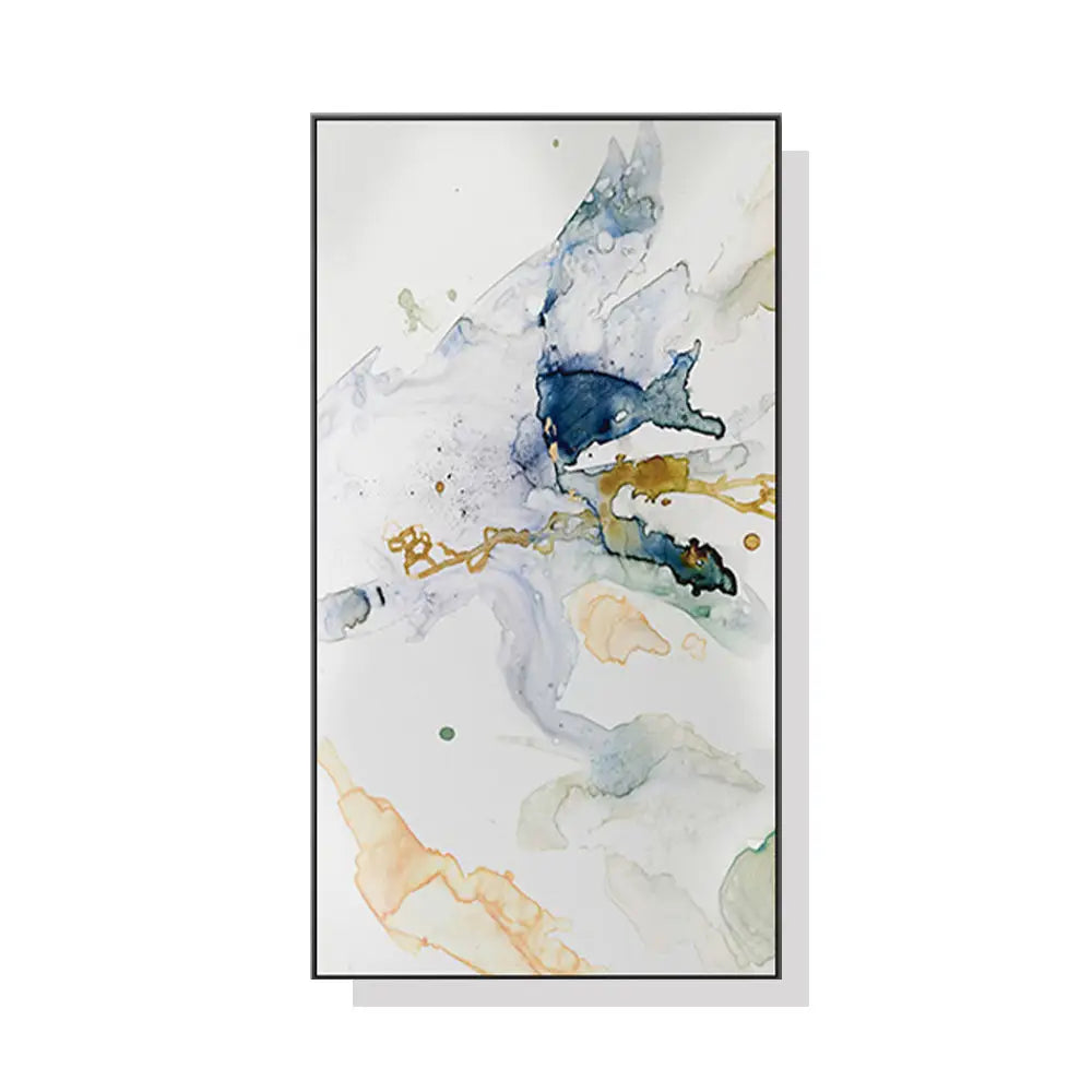 40cmx80cm Abstract Watercolour Style Black Frame Canvas Wall Art - Home & Garden > Wall Art
