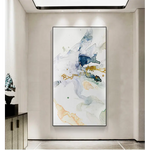 40cmx80cm Abstract Watercolour Style Black Frame Canvas Wall Art - Home & Garden > Wall Art
