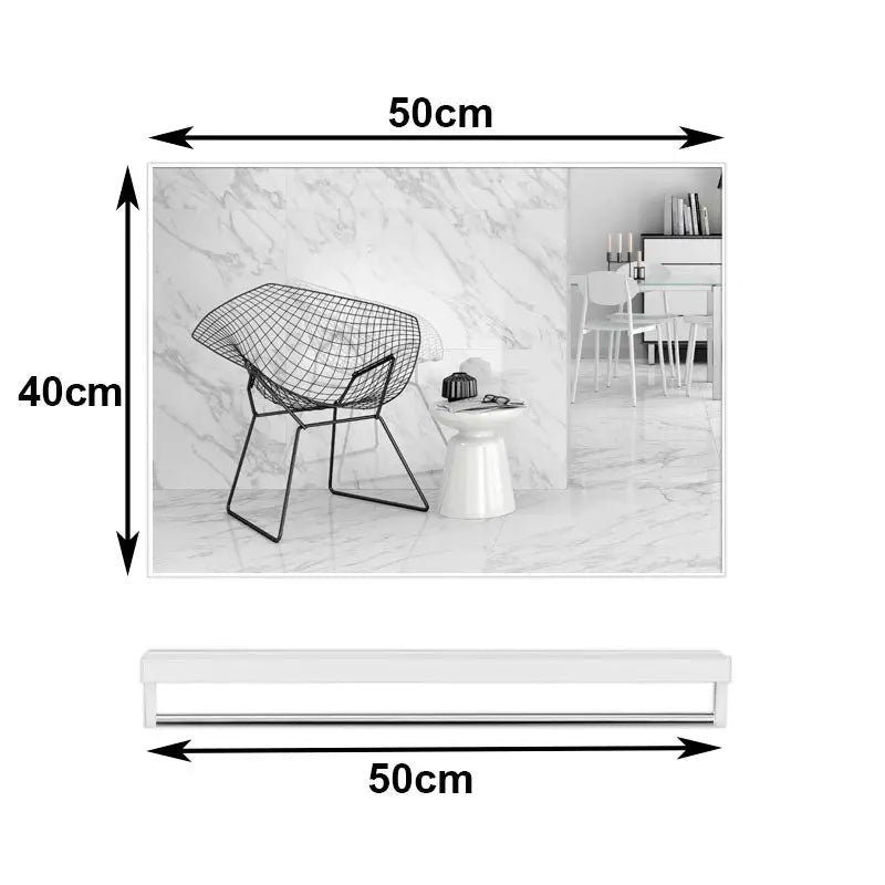 40x50cm White Rectangle Wall Bathroom Mirror Bathroom Holder Vanity Mirror Corner Decorative Mirrors - Home & Garden >
