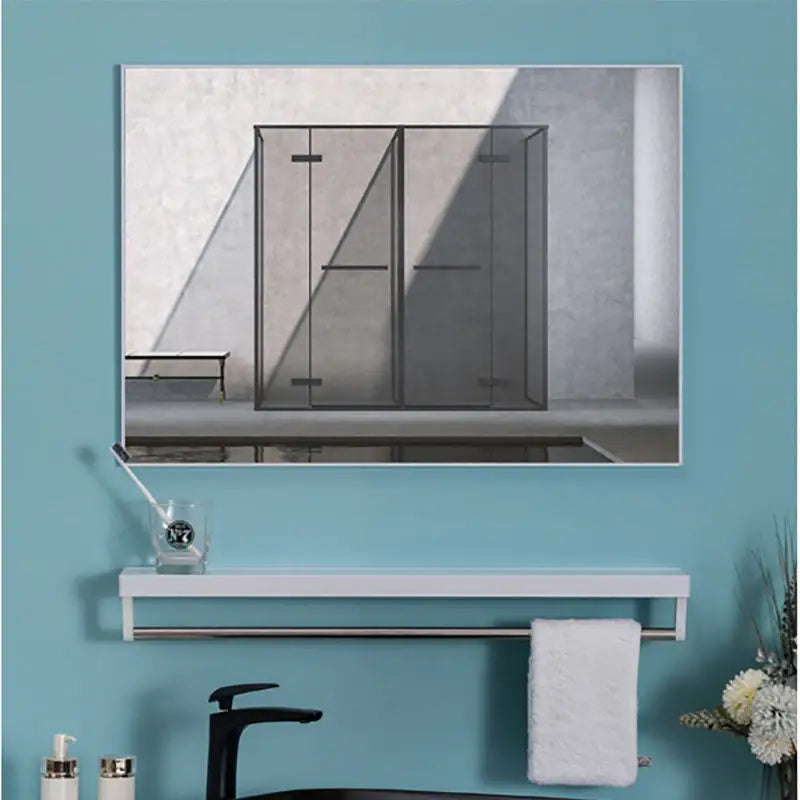 40x50cm White Rectangle Wall Bathroom Mirror Bathroom Holder Vanity Mirror Corner Decorative Mirrors - Home & Garden >