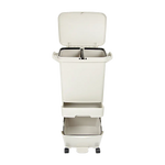 42L Rubbish Bin Waste Trash Can Pedal Recycling Kitchen Wheel 2 Compartment - Home & Garden > Kitchenware