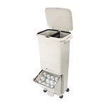 42L Rubbish Bin Waste Trash Can Pedal Recycling Kitchen Wheel 2 Compartment - Home & Garden > Kitchenware