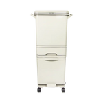 42L Rubbish Bin Waste Trash Can Pedal Recycling Kitchen Wheel 2 Compartment - Home & Garden > Kitchenware