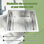 430x455mm Handmade 1.5mm Stainless Steel Undermount / Topmount Kitchen Sink with Square Waste - Furniture > Bathroom >