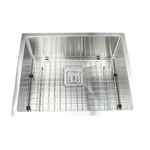 430x455mm Handmade 1.5mm Stainless Steel Undermount / Topmount Kitchen Sink with Square Waste - Furniture > Bathroom >