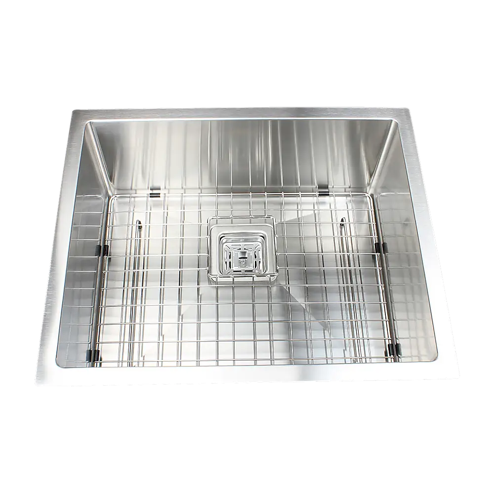 430x455mm Handmade 1.5mm Stainless Steel Undermount / Topmount Kitchen Sink with Square Waste - Furniture > Bathroom >