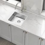 440x440mm Handmade Stainless Steel Undermount / Topmount Kitchen Laundry Sink with Waste - Furniture > Bathroom > Sinks