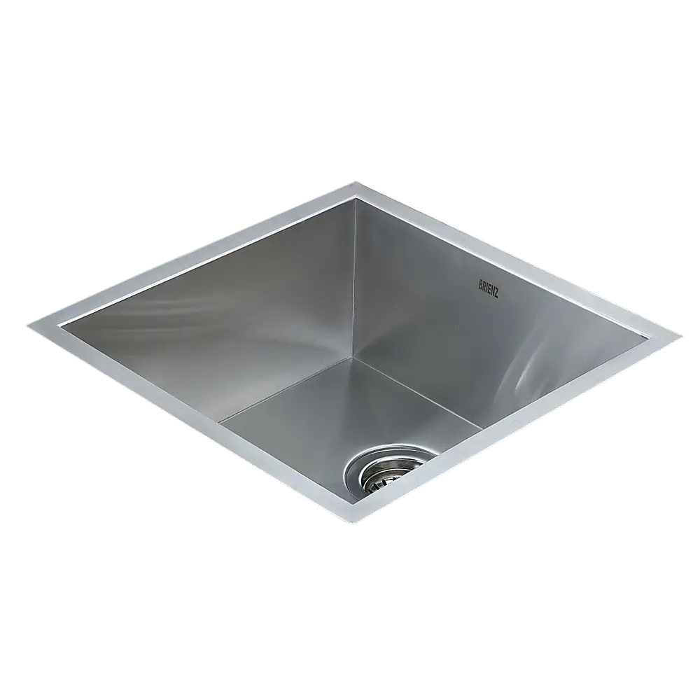 440x440mm Handmade Stainless Steel Undermount / Topmount Kitchen Laundry Sink with Waste - Furniture > Bathroom > Sinks