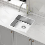 440x440mm Handmade Stainless Steel Undermount / Topmount Kitchen Laundry Sink with Waste - Furniture > Bathroom > Sinks
