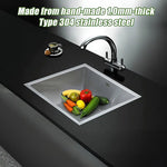 440x440mm Handmade Stainless Steel Undermount / Topmount Kitchen Laundry Sink with Waste - Furniture > Bathroom > Sinks