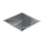 440x440mm Handmade Stainless Steel Undermount / Topmount Kitchen Laundry Sink with Waste - Furniture > Bathroom > Sinks
