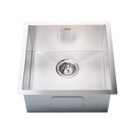 440x440mm Handmade Stainless Steel Undermount / Topmount Kitchen Laundry Sink with Waste - Furniture > Bathroom > Sinks