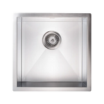 440x440mm Handmade Stainless Steel Undermount / Topmount Kitchen Laundry Sink with Waste - Furniture > Bathroom > Sinks