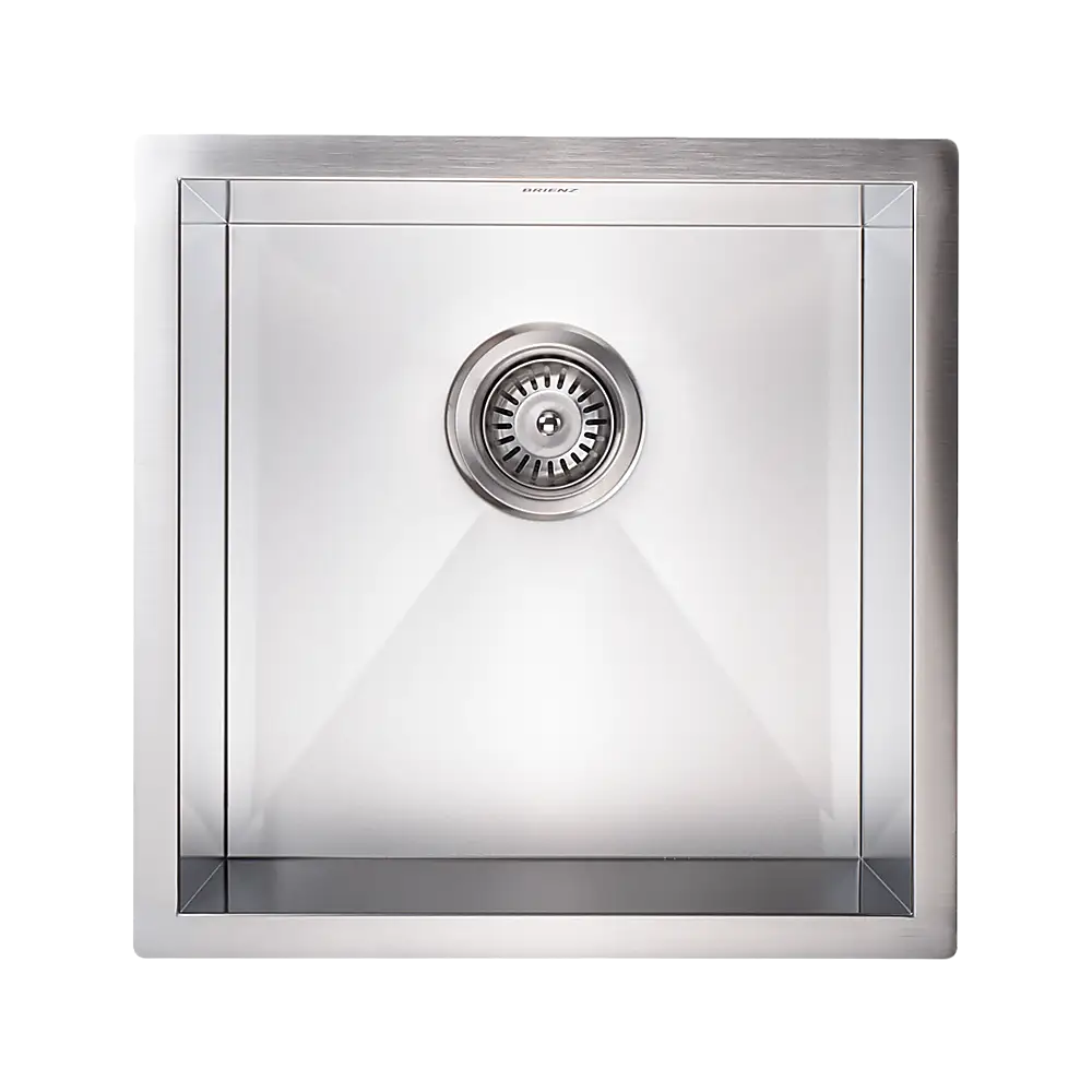 440x440mm Handmade Stainless Steel Undermount / Topmount Kitchen Laundry Sink with Waste - Furniture > Bathroom > Sinks