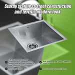 440x440mm Handmade Stainless Steel Undermount / Topmount Kitchen Laundry Sink with Waste - Furniture > Bathroom > Sinks