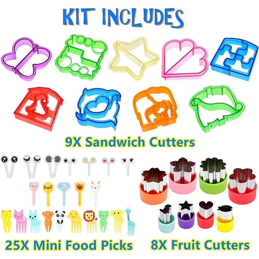 45 PCS Sandwich Cutter Kids DIY Toast Mold Bread Food Moulds Xmas Gift - Home & Garden > Kitchenware
