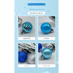 49-Piece Christmas Ornament Set - 3cm Blue Silver Baubles for Christmas Tree Decoration - Occasions > Christmas >