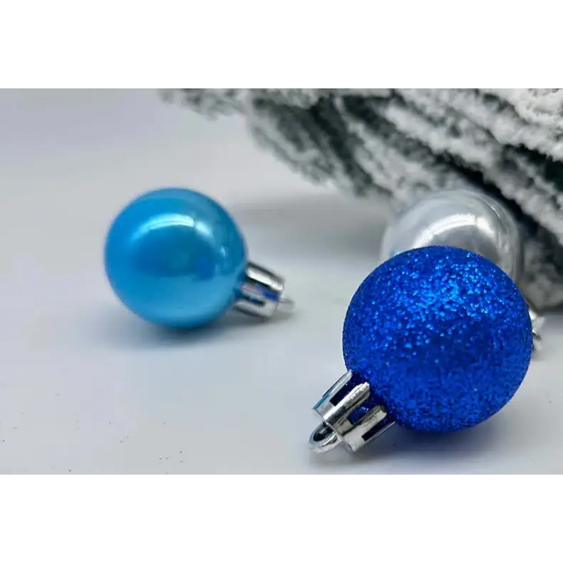 49-Piece Christmas Ornament Set - 3cm Blue Silver Baubles for Christmas Tree Decoration - Occasions > Christmas >