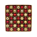 49-Piece Christmas Ornament Set - 3cm Red Gold Baubles for Christmas Tree Decoration - Occasions > Christmas >