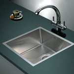 490x440mm Handmade Stainless Steel Undermount / Topmount Kitchen Laundry Sink with Waste - Furniture > Bathroom > Sinks