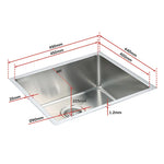 490x440mm Handmade Stainless Steel Undermount / Topmount Kitchen Laundry Sink with Waste - Furniture > Bathroom > Sinks