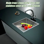490x440mm Handmade Stainless Steel Undermount / Topmount Kitchen Laundry Sink with Waste - Furniture > Bathroom > Sinks