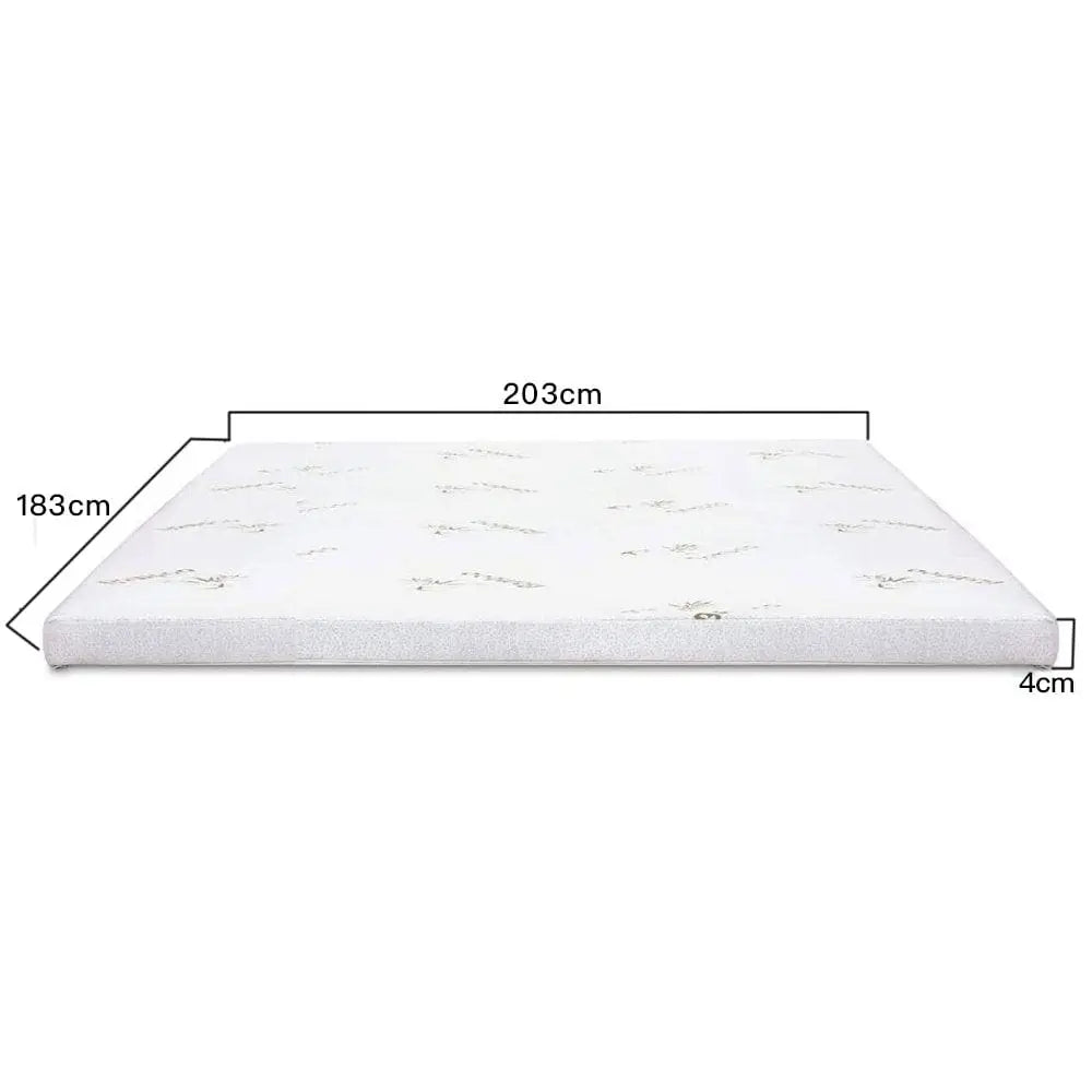 4cm Memory Foam Mattress Topper with Bamboo Cover - King - Furniture > Mattresses > Mattress Toppers