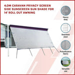 4m Caravan Privacy Screen Side Sunscreen Sun Shade for 14’ Roll Out Awning - Home & Garden > Shading